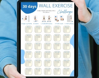 Fitness-Wanddruck | Körper umformen | Wand Pilates Übung | Wandbild Pilates Poster | monatliches Training | Heimübungen, Bauchfett herausfordernd
