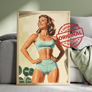 Retro Gym Poster print, Gym girl gifts, Gym decor, Workout Posters, Home Gym Wall Art, Gym Artwork, Exercise posters, Gym Motivation Art