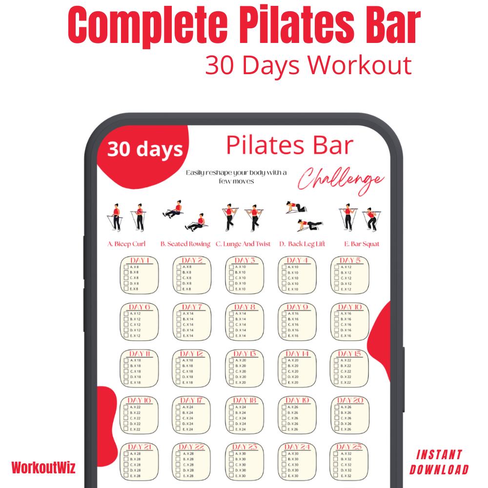 Pilates Bar Exercise Poster Etsy