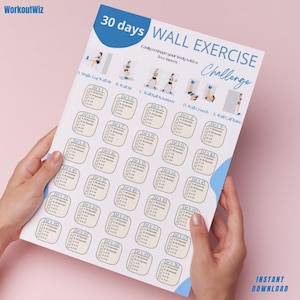 Wall Pilates Exercise | Wall Pilates | Quick Workout Digital | 30 Day Wall Exercise Challenge | Workout  Fitness Wall | Wall Fitness | A4