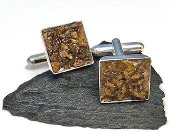 Mosaic Cuff Links - Bronzite