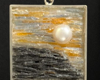 Contemporary Handcrafted Micro Mosaic  Pendant - Unique Statement Piece