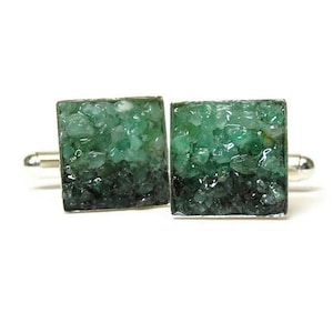 Emerald Cuff Links - Custom Mosaic Cuff Links