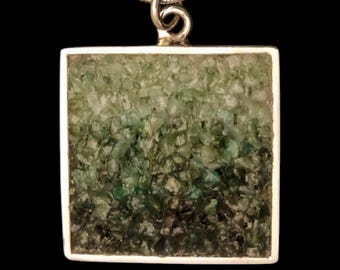 Emerald Micro Mosaic Pendant - Unique Mosaic Jewelry