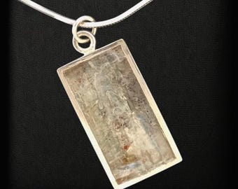 Contemporary Kyanite Pendant - Unique Mosaic Jewelry