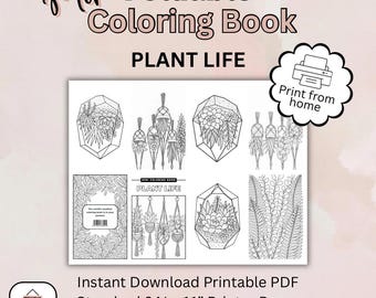 Printable Foldable Mini Coloring Book – Plant Life | 8.5x11 PDF | Party Favor | Kids Activity | Instant Download