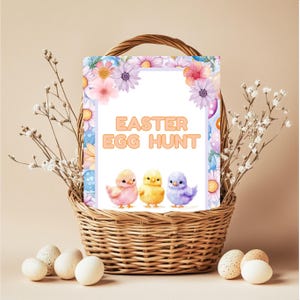 Editable 24 Page Easter Egg Hunt Game, Easter Game for Kids, Easter Egg Scavenger Hunt, Easter Eggs, Easter Bunny, Baby Chicks, Family Fun