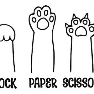 Digital Download - Svg Only - Instant Download - Rock, Paper, Scissors Svg, Cat, Kitten, Pet, Funny