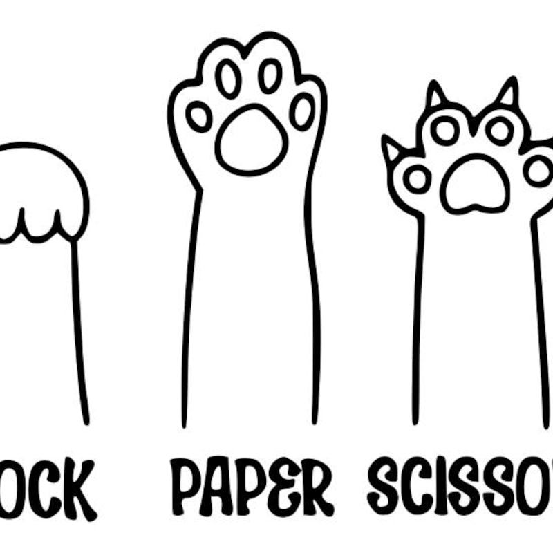Cat Paper Rock Scissors - Etsy