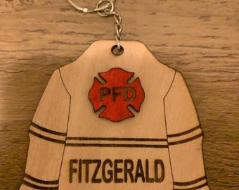 Firefighter Keychain (Custom Name, Custom Department)