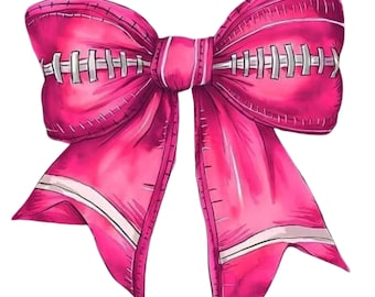 DIGITAL DOWNLOAD - Instant Download - Png Only - Pink Football Bow, Football, Bow, Game Day, Fall, Autumn, Breast Cancer Awareness