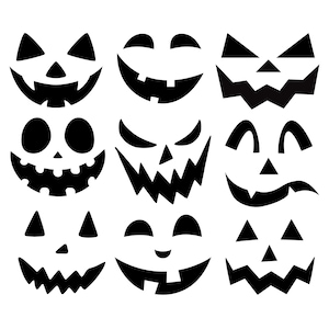 DIGITAL DOWNLOAD - Sofortiger Download -Svg + PNG - Kürbis Gesichter, Kürbis, Unheimlich, Spaß, Kürbis schnitzen,