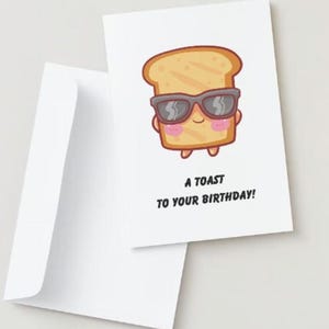 DRUKARNA kartka Toast za Twoje urodziny, zabawna kartka urodzinowa