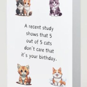 Carte de joyeux anniversaire chat à imprimer, carte d'anniversaire drôle de chat, je m'en fous, c'est votre anniversaire