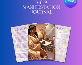 3-6-9 manifestatiedagboek | Afdrukbare pdf-bestand met wet van aantrekking voor overvloed, doelen stellen en visualisatie