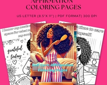Kleurplaten Black Girl Self-Care Affirmation: positieve berichten (pdf)