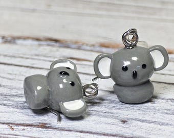 3D Resin Koala Earrings,  Qty 1
