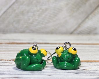 3D Resin Frog Earrings,  Qty 1