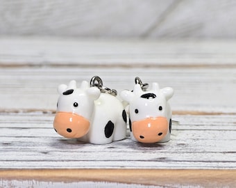 3D  Little Cow Earrings,  Qty 1