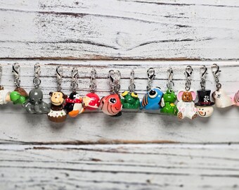 Choice of 3-D Hand-Painted Resin Clip-on charms, Qty: 1