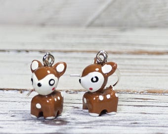 3D Resin Fawn Earrings,  Qty 1