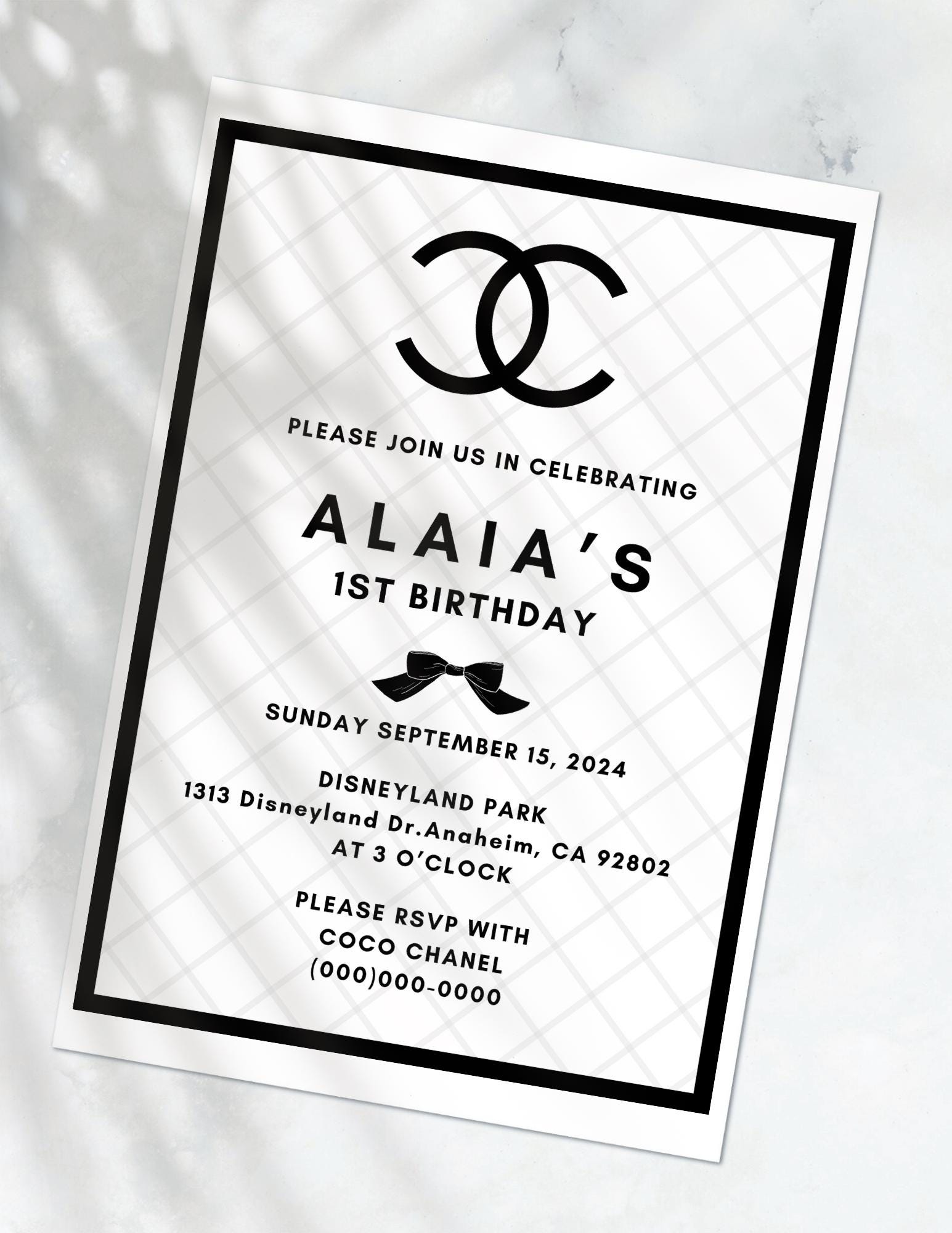 Free Printable Chanel Invitation Template Free Printable Chanel Invitation Template