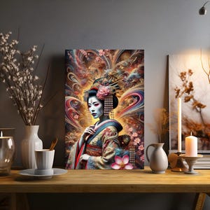 Serene Anime Girl Leinwanddruck - KI-Kunst in sanften Pastelltönen - ruhige und verträumte Wanddekoration