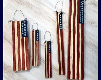 primitive patriotic wood flag