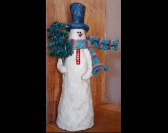 plain or personal mache snowman decor