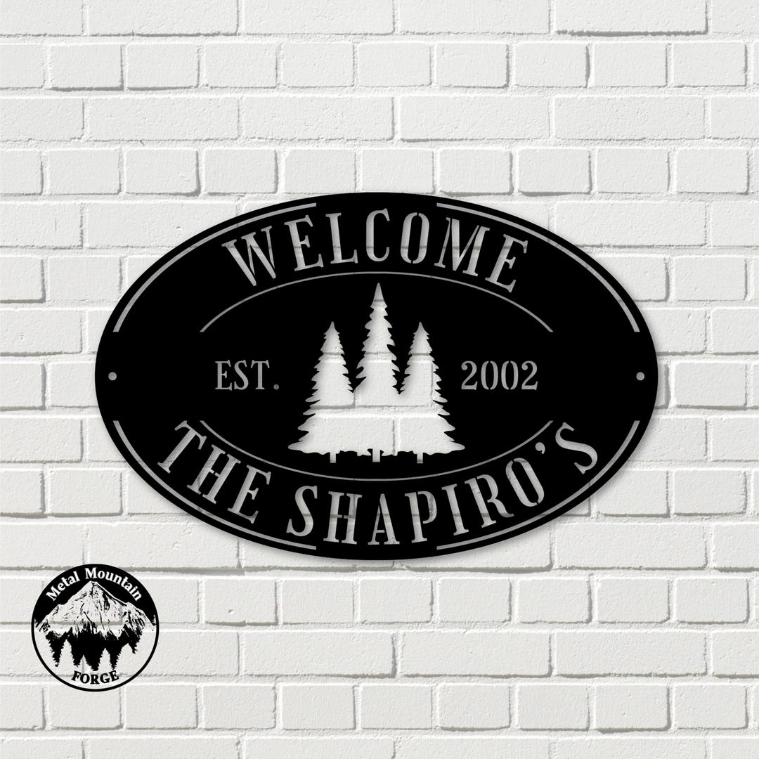 Personalized Metal Welcome Sign, Metal Personalized Sign, Welcome Sign ...