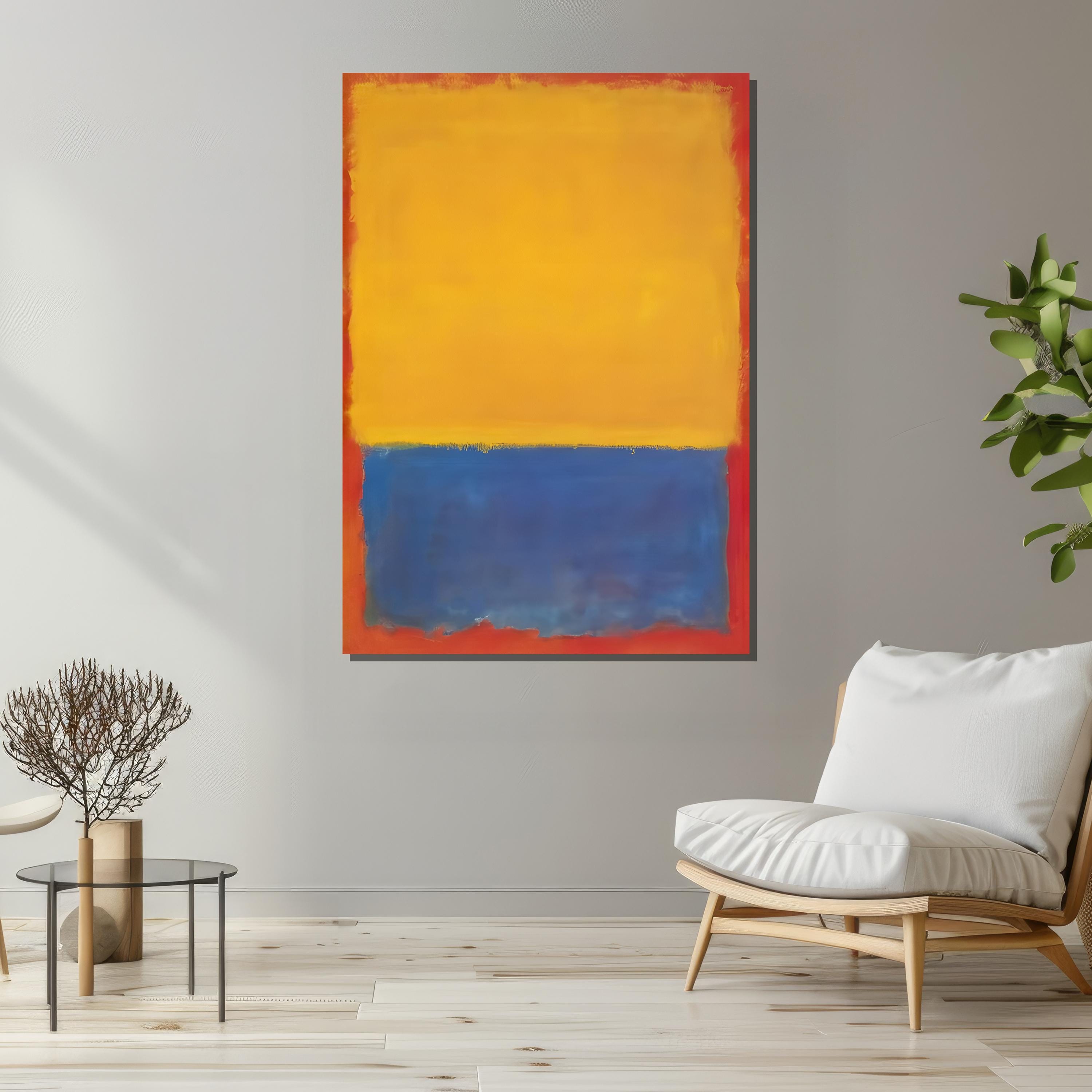 Bold Mark Rothko Yellow and Blue Canvas Wall Art - Modern Minimalist ...