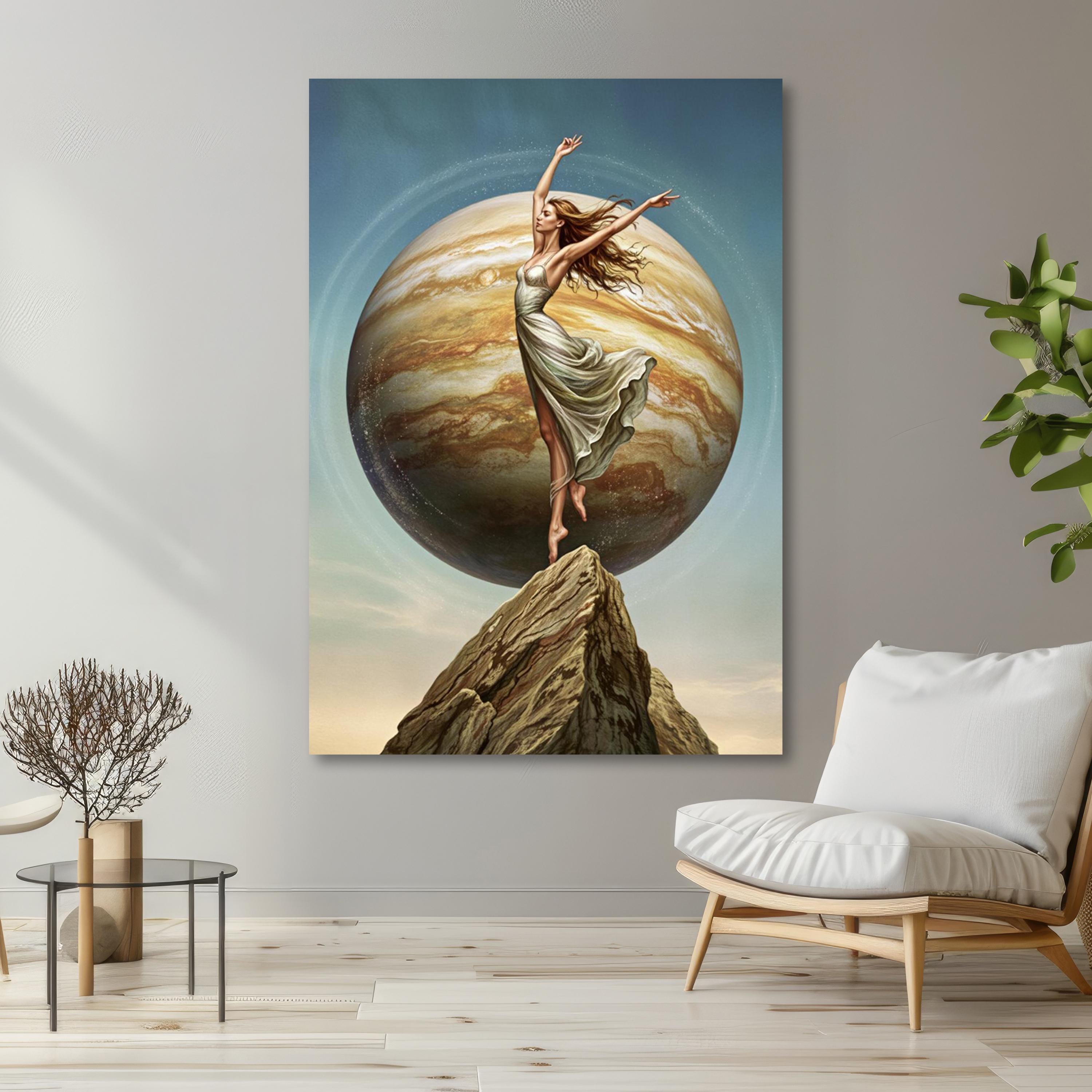 天体のメソッド　キャンバスアート* 木星の女神キャンバスアート - 神話の女性の壁飾り - ファンタジー惑星