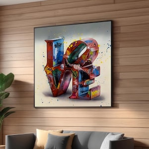 Graffiti &#39;LOVE&#39; Art Print – Bold Urban Street Art-Inspired Canvas - Vibrant Pop Culture Wall Decor for Modern & Contemporary Spaces