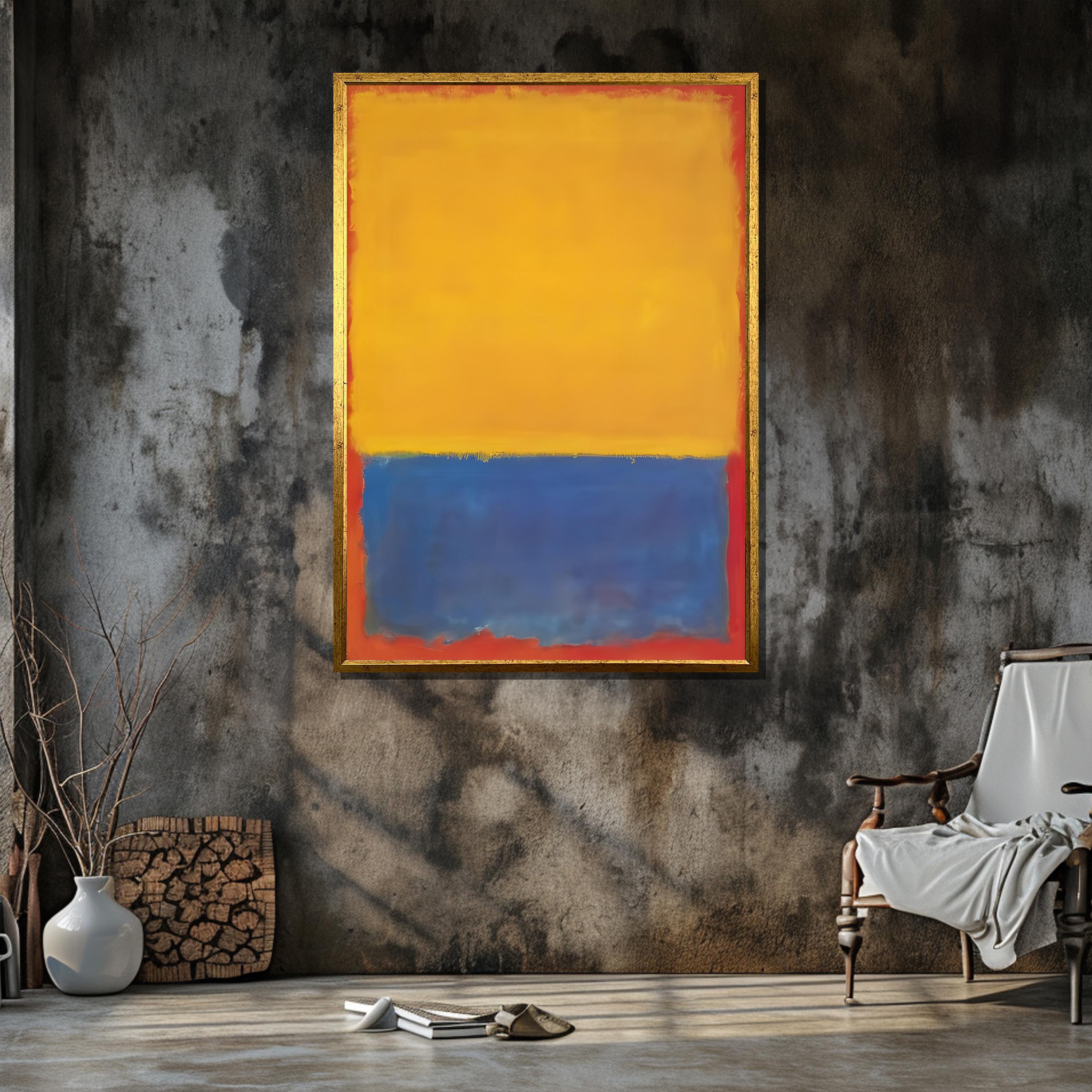 Bold Mark Rothko Yellow and Blue Canvas Wall Art - Modern Minimalist ...