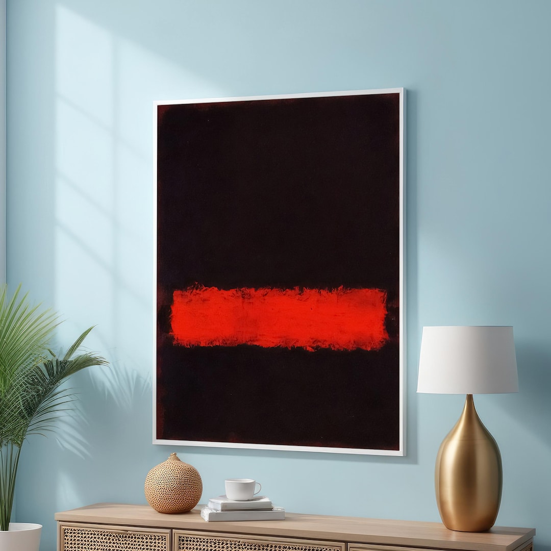 Minimalist Red and Black Abstract Canvas Print - Bold Modern Wall Art ...
