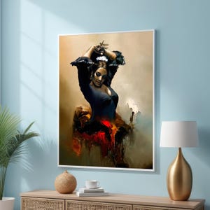 Flamenco Dancer in Passionate Canvas Art - Colorful Dancer Canvas Print - Graceful Spanish Dance Art - Dynamic Flamenco Wall Art Decor