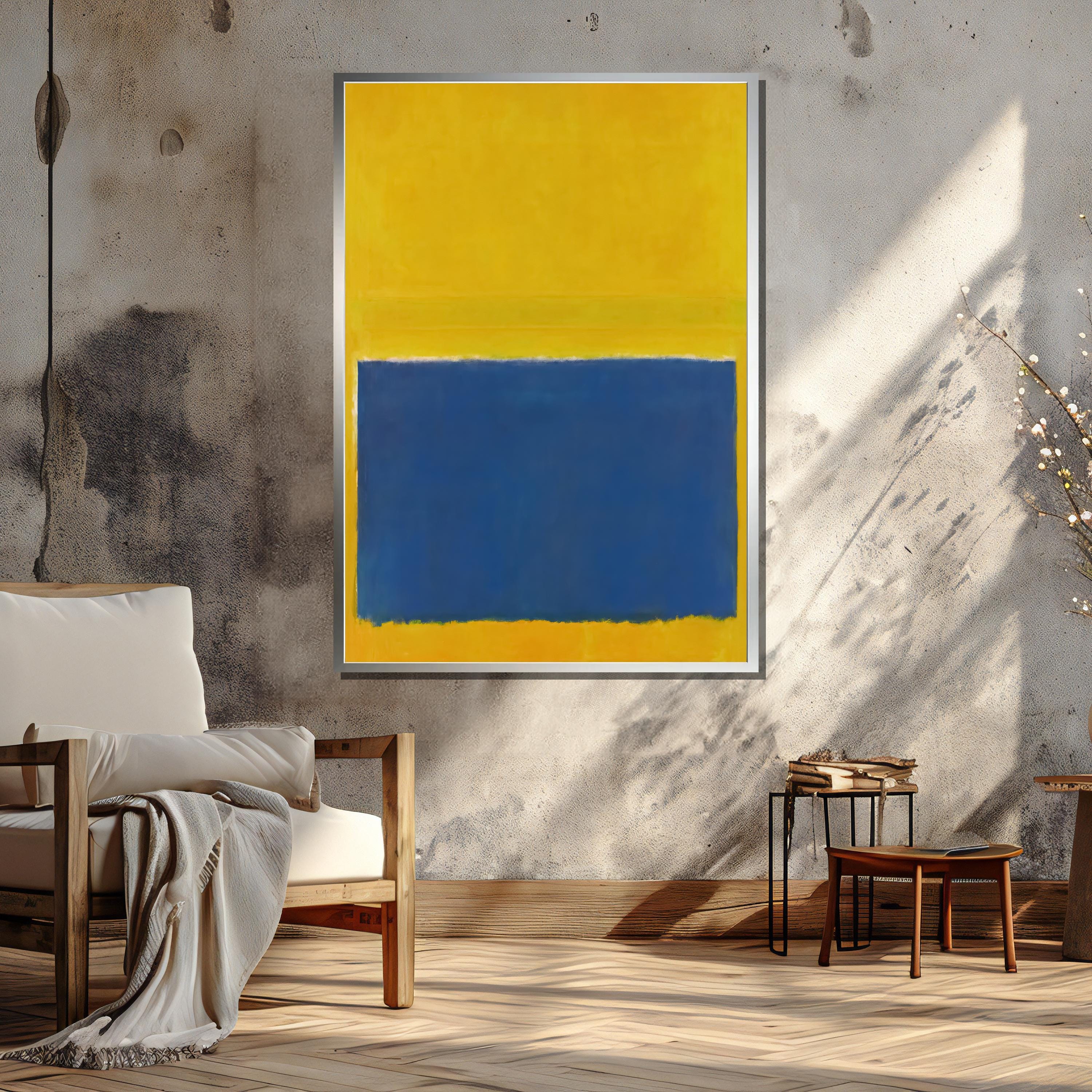Mark Rothko Yellow and Blue Canvas Wall Art - Bold Minimalist Color ...