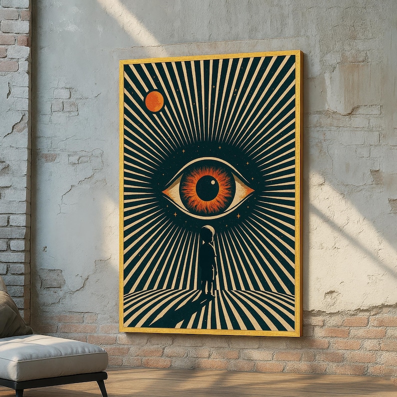 Surreal Cosmic Eye Wall Art - Psychedelic Child and Universe Print ...