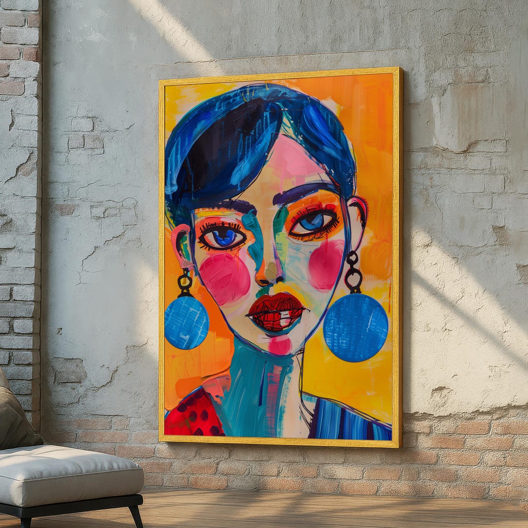 Colorful Abstract Woman Portrait – Modern Pop Art Canvas - Vibrant ...