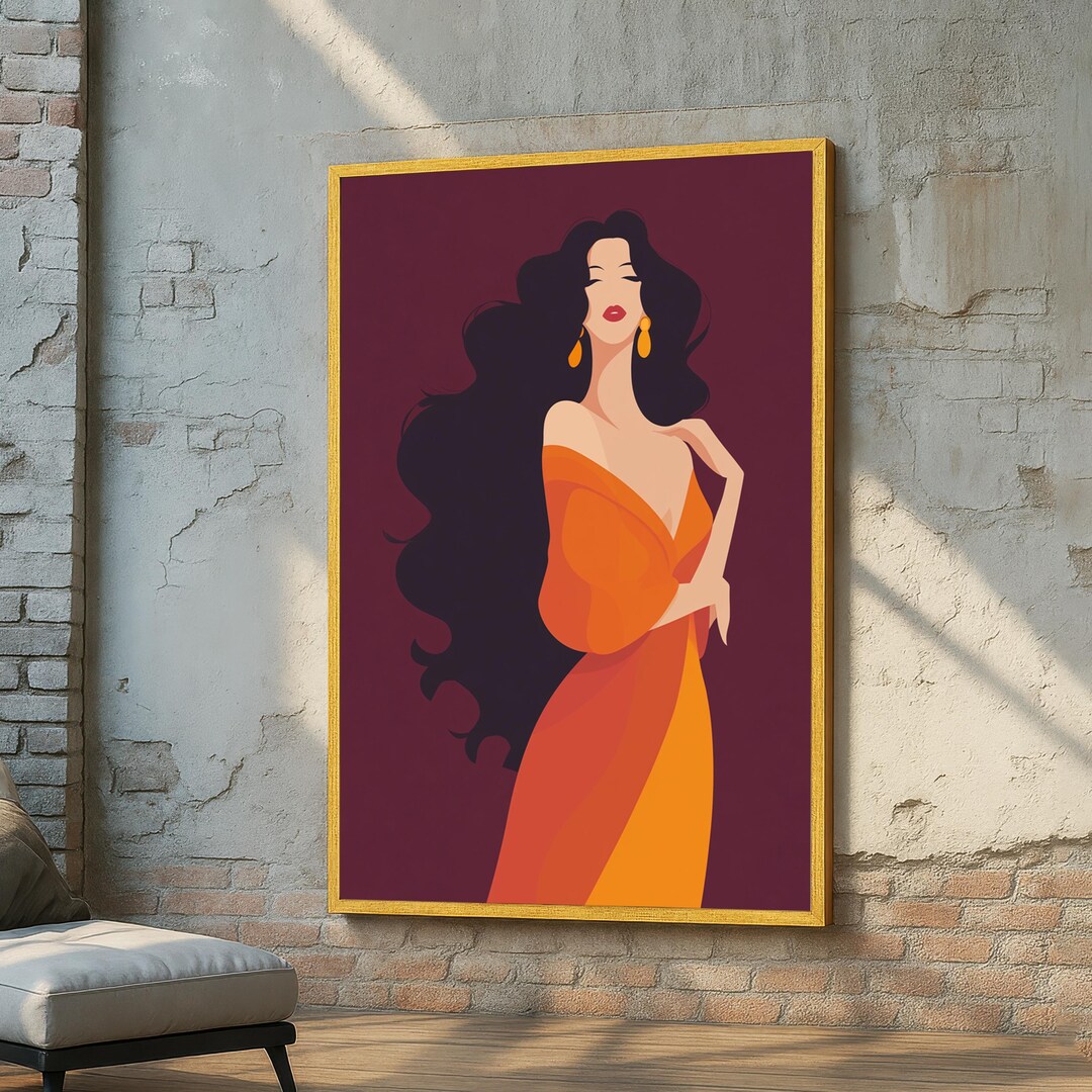 Elegant Woman Illustration Print - Modern Minimalist Wall Art - Fashion ...
