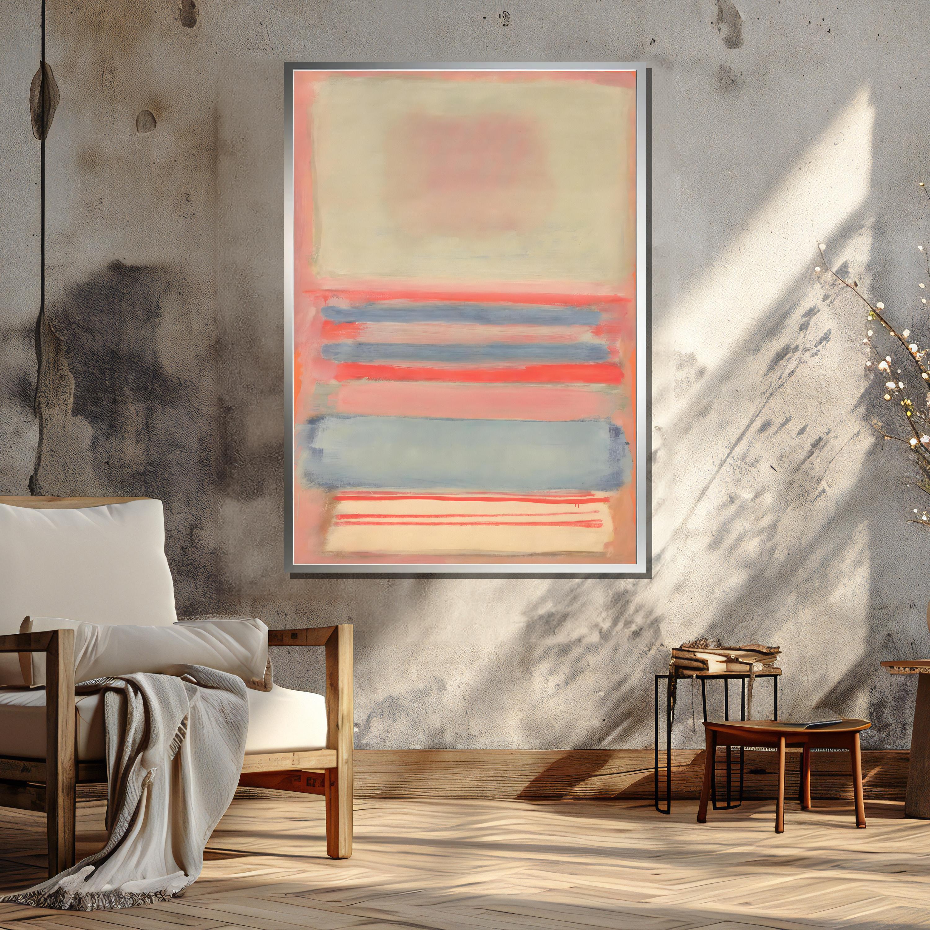 Mark Rothko Pastels Soft Pastel Mark Rothko Canvas Art - Light Blue and Coral Color Bands ...