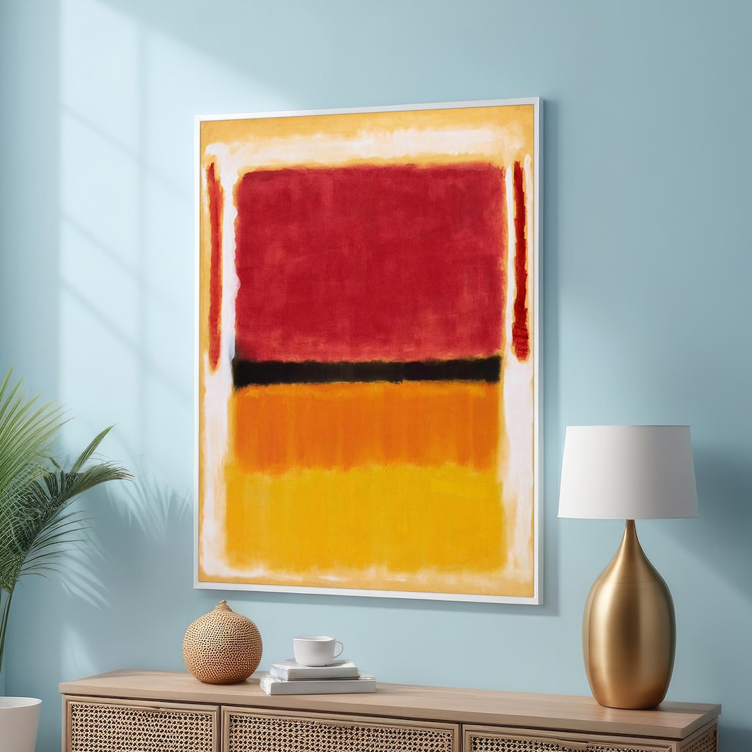Vibrant Mark Rothko Canvas Wall Art – Red, Orange, and Yellow Color ...