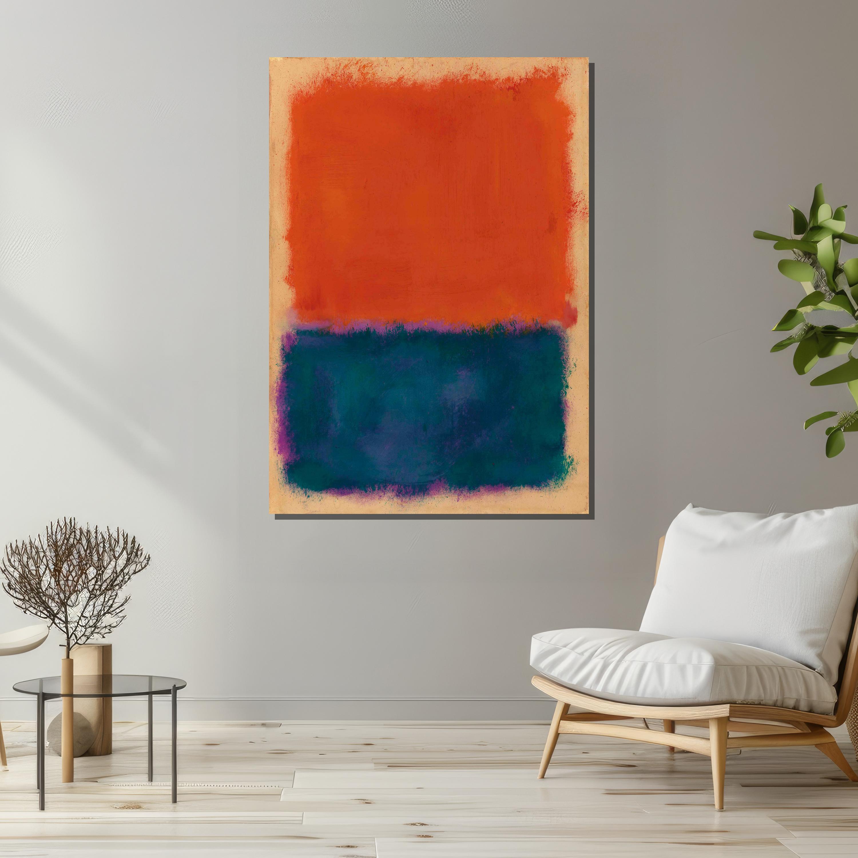 Colorblock Mark Rothko Mark Rothko Canvas Wall Art - Bold Orange and Indigo Color Block ...