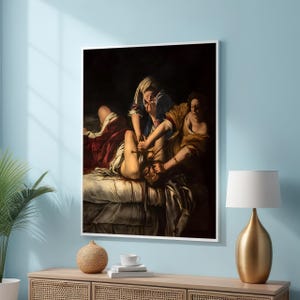 Baroque Judith Beheading Holofernes Canvas Print - Dramatic Biblical Art in Classic Chiaroscuro Style - Renaissance-Inspired Wall Art Decor