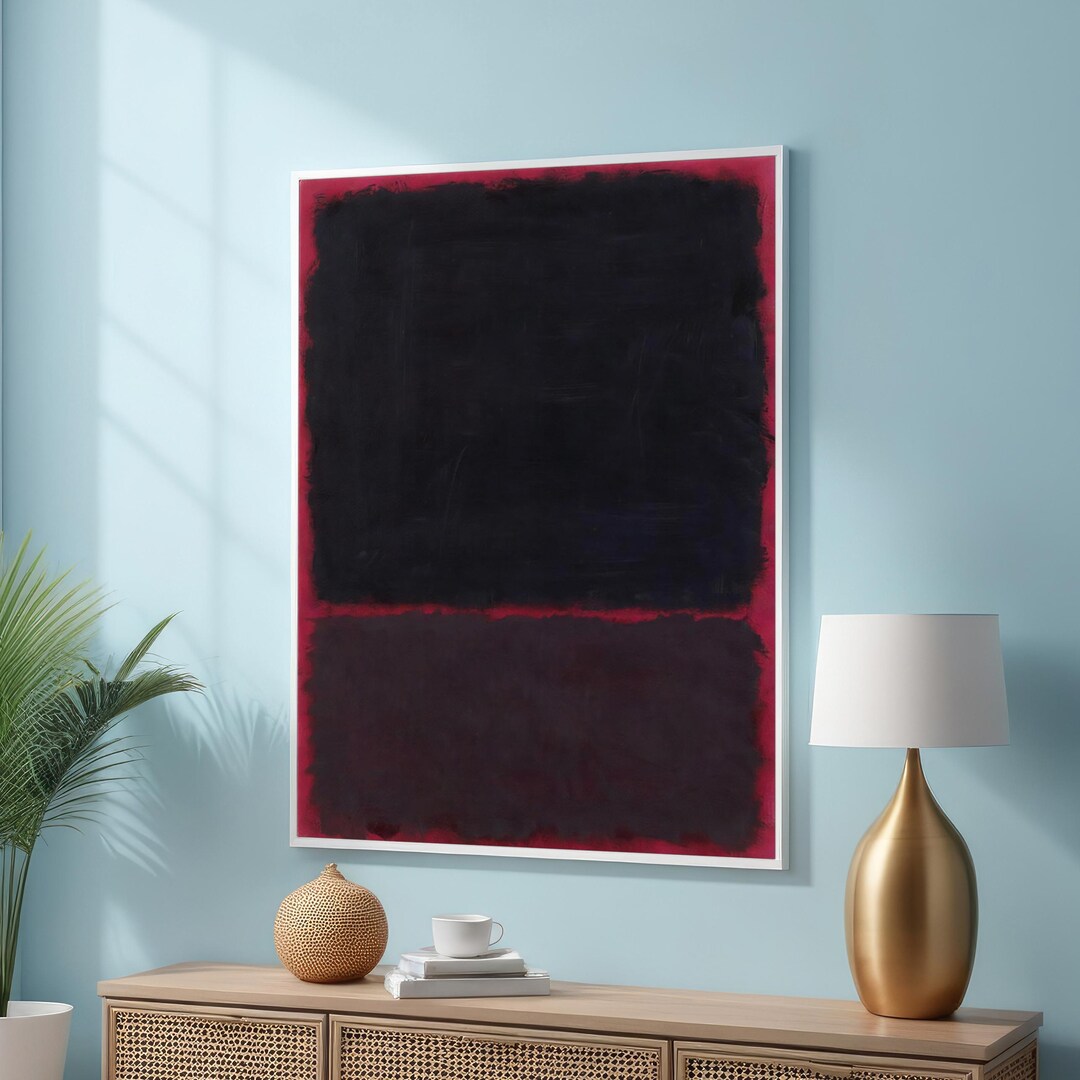 Mark Rothker Dark Colours Dramatic Bold Black Mark Rothko Canvas Art - Dark Color Block Painting ...