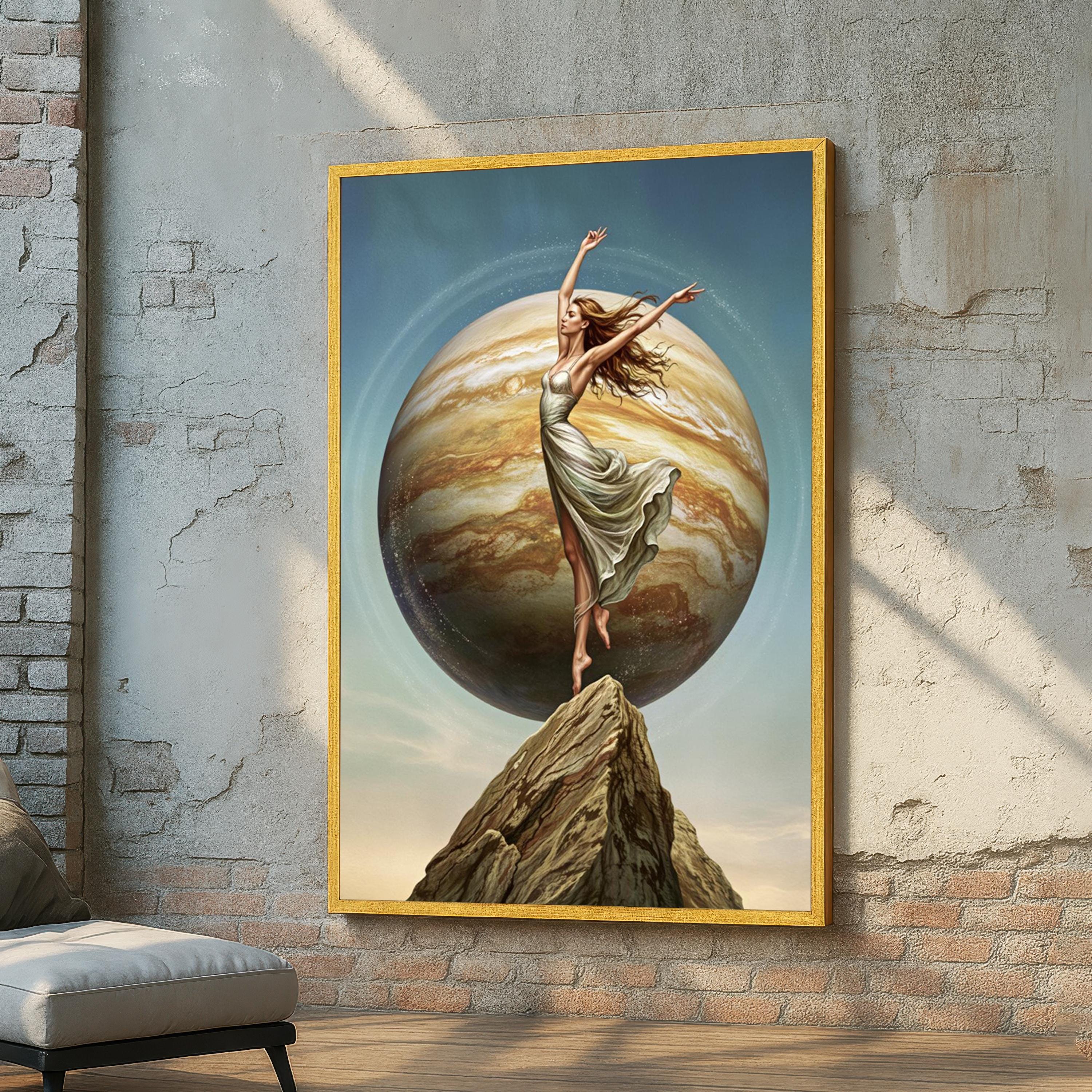木星の女神キャンバスアート - 神話の女性の壁飾り - ファンタジー惑星