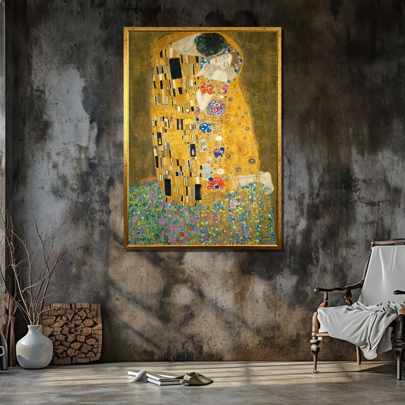 The Kiss by Gustav Klimt-inspired Art – Iconic Art Nouveau Canvas With ...