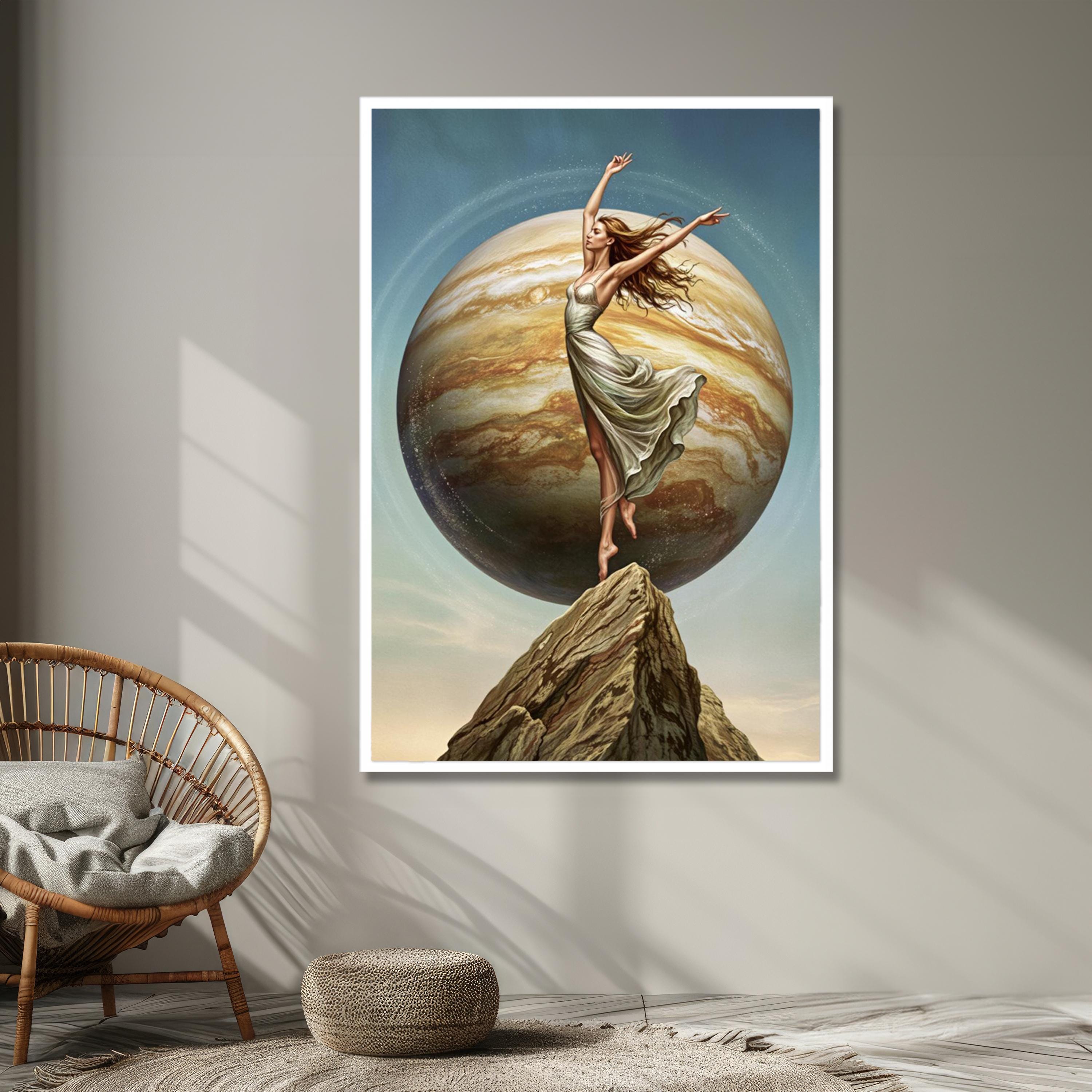 木星の女神キャンバスアート - 神話の女性の壁飾り - ファンタジー惑星