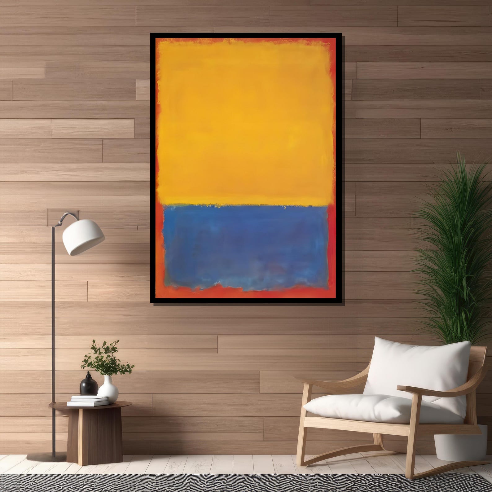 Bold Mark Rothko Yellow and Blue Canvas Wall Art - Modern Minimalist ...