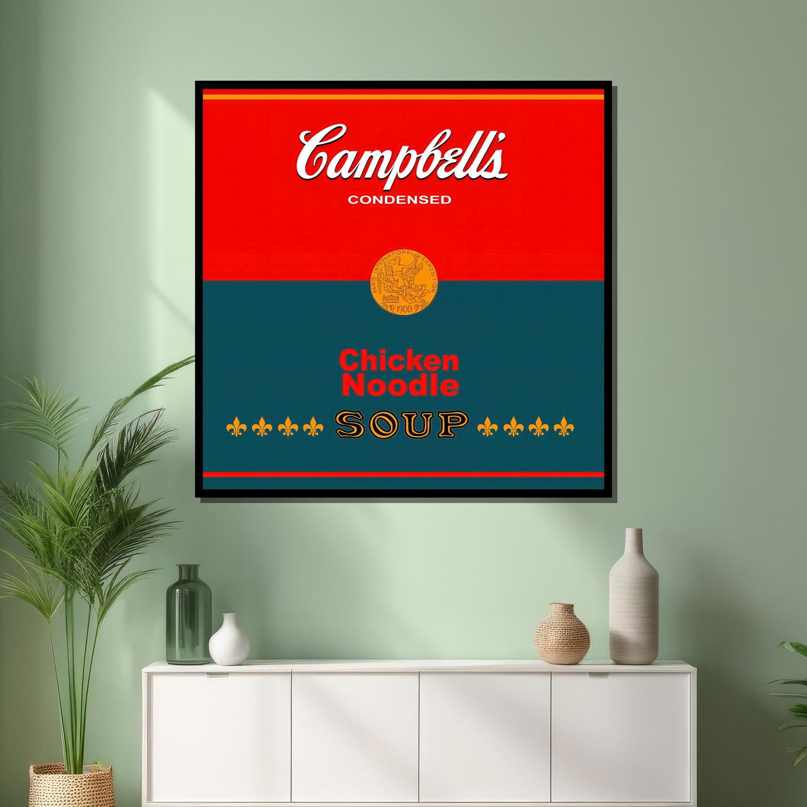 Pop Art Inspired Campbell's Soup Canvas Print - Iconic Chicken Noodle ...